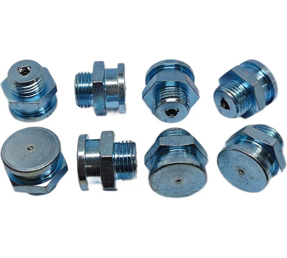 Пресс-масленка плоская оц. М22 22 мм. 16x1,5, комплект 10 шт., Европейский стандарт DIN71412, оцинкованная сталь, MasloSmenka 010601-10