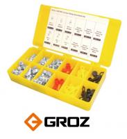 Набор из 70 пресс-масленок и 30 колпачков GROZ GFT/GC/KIT/M-100 в пластиковом контейнере - М6,М8,М10/прямой,90° (GR43979)