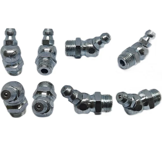 Пресс-масленка угловая оц. H2 R1/8NPT, комплект 10 шт., оцинкованная сталь, Европейский стандарт DIN71412, MasloSmenka 010214-10