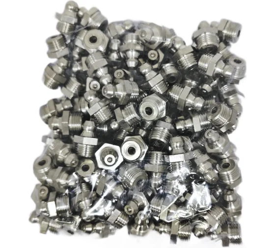 Пресс-масленка прямая нерж. H1 M10x1, комплект 10 шт.,нержавеющая сталь AISI304, Европейский стандарт DIN71412, MasloSmenka 010703-10