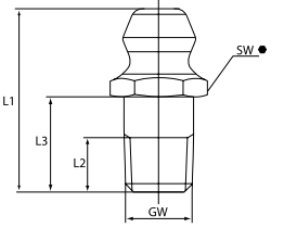 Пресс-масленка прямая H1 M14x1.5, оцинкованная сталь, 010111