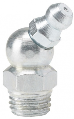 Пресс-масленка угловая H2 M10x1.25, оцинкованная сталь, 010205
