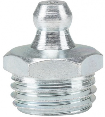 Пресс-масленка прямая H1 M14x1.5, оцинкованная сталь, 010111