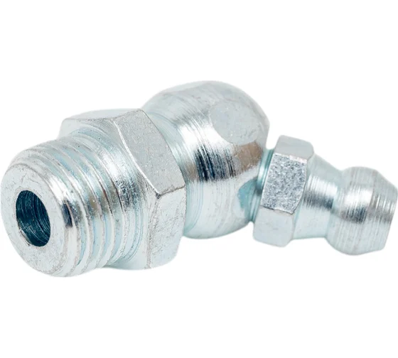 Пресс-масленка угловая оц. H2 R1/8"BSPT, комплект 10 шт., оцинкованная сталь, Европейский стандарт DIN71412, MasloSmenka 010207-10