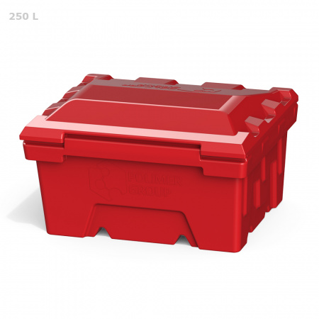 Ящик для песка, соли, реагентов и химикатов 250 литров (красный)