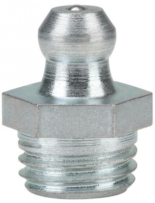 Пресс-масленка прямая H1 M10x1.25, оцинкованная сталь, 010106