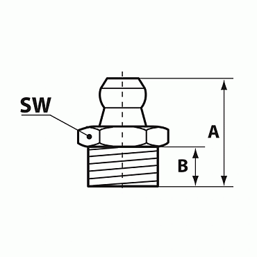 Коническая пресс-масленка прямая G 1/4" SK, Pressol (15027005)