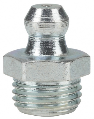 Пресс-масленка прямая H1 1/8", оцинкованная сталь, 010108