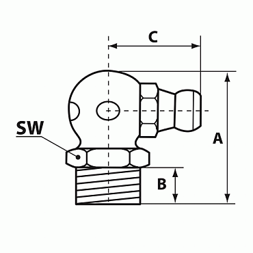 Коническая пресс-масленка угловая 90° G1/4" SK, Pressol (15238)