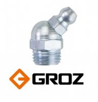 Пресс-маслёнка угловая 45° H2 М8х1.25, оцинкованная сталь, GROZ GFT/8/1.25/45 (GR46224)
