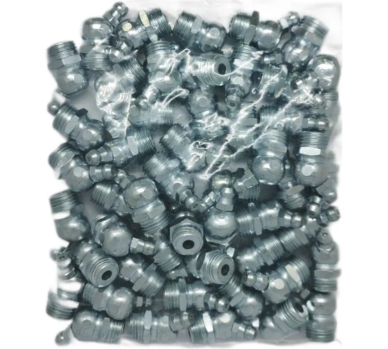 Пресс-масленка угловая оц. H2 R1/4"BSPT, комплект 10 шт., оцинкованная сталь, Европейский стандарт DIN71412, MasloSmenka 010210-10