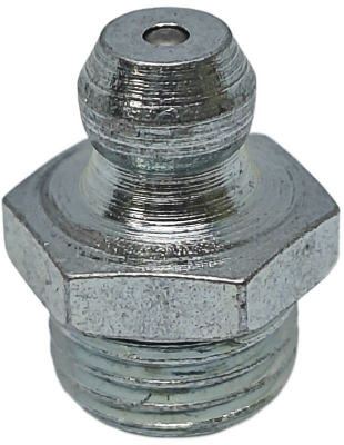 Пресс-масленка прямая H1 1/8", оцинкованная сталь, 010108