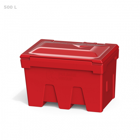 Ящик для песка, соли, реагентов и химикатов 500 литров с дозатором (синий)