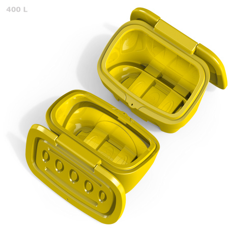 Ящик для песка, соли, реагентов и химикатов 400 литров PREMIUM (желтый)
