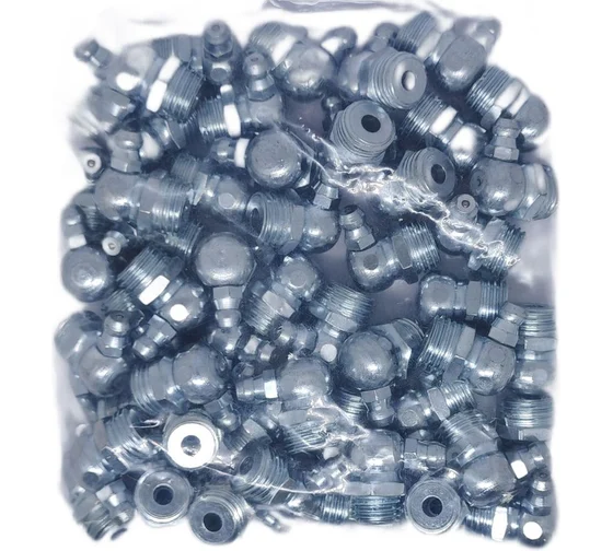 Пресс-масленка MasloSmenka угловая оц. H3 M14x1.5, комплект 100 шт., оцинкованная сталь, Европейский стандарт DIN71412, 010309-100