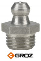 Пресс-маслёнка прямая H1 М10х1, нержавеющая сталь, GROZ GFT/SS/10/1 (GR46660)