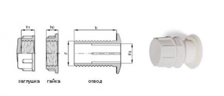 Отвод пластиковый с заглушкой 1/2"