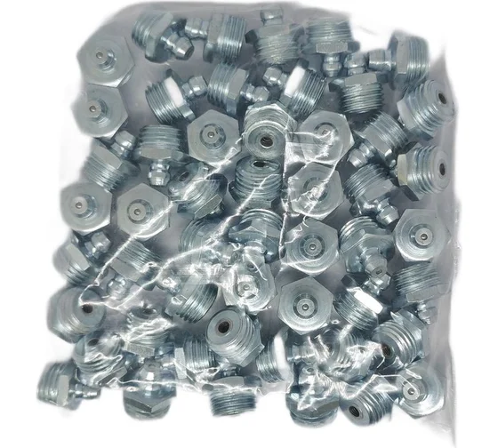 Пресс-масленка прямая оц. H1 R1/4"BSPT, комплект 100 шт., оцинкованная сталь, Европейский стандарт DIN71412, MasloSmenka 010112-100