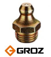 Пресс-маслёнка прямая H1 1/8", оцинкованная сталь, GROZ GFT/R/1-8/28 (GR46113)