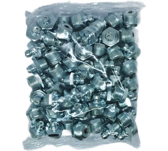 Пресс-масленка прямая оц. H1 M12x1, комплект 100 шт., оцинкованная сталь, Европейский стандарт DIN71412, MasloSmenka 010109-100