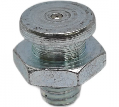 Пресс-масленка плоская оц. М4 10 мм. М6х1, комплект 10 шт., оцинкованная сталь, Европейский стандарт DIN71412, MasloSmenka 010401-10