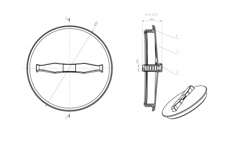 Крышка с дыхательным клапаном 350 мм (черная)