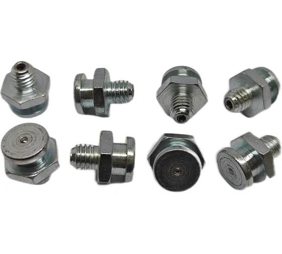 Пресс-масленка плоская оц. М4 10 мм. М6х1, комплект 10 шт., оцинкованная сталь, Европейский стандарт DIN71412, MasloSmenka 010401-10