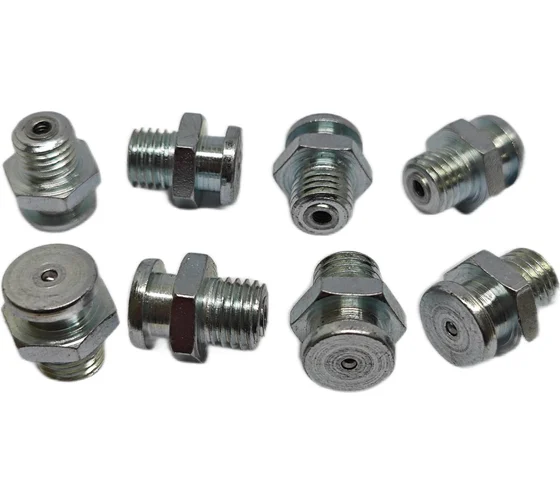 Пресс-масленка плоская оц. М4 10 мм. М8х1, комплект 10 шт., оцинкованная сталь, Европейский стандарт DIN71412, MasloSmenka 010402-10