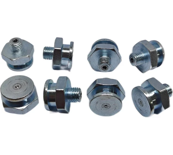 Пресс-масленка плоская оц. М1 16 мм. М8х1, комплект 10 шт., оцинкованная сталь, Европейский стандарт DIN71412, MasloSmenka 010502-10