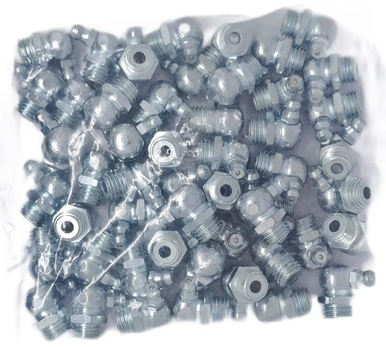 Пресс-масленка MasloSmenka угловая оц. H3 M12x1.5, комплект 100 шт., оцинкованная сталь, Европейский стандарт DIN71412, 010308-100