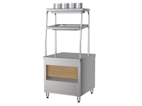 Прилавок приборов столовых с хлебницей ППСХ6