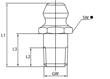 Пресс-масленка из нержавейки прямая Н1 1/4", 010705
