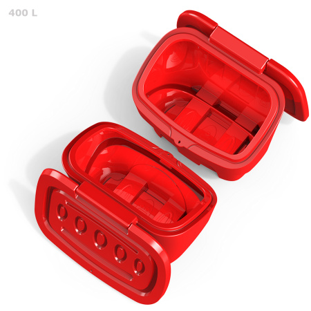 Ящик для песка, соли, реагентов и химикатов 400 литров PREMIUM (красный)