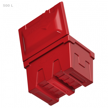 Ящик для песка, соли, реагентов и химикатов 500 литров с дозатором (черный)