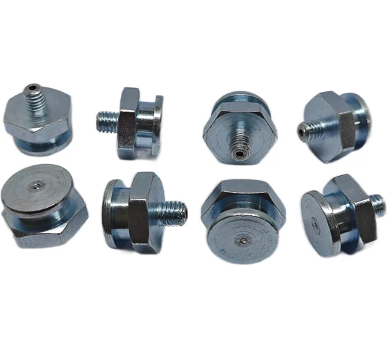 Пресс-масленка плоская оц. М1 16 мм. М6х1, комплект 10 шт., оцинкованная сталь, Европейский стандарт DIN71412, MasloSmenka 010501-10
