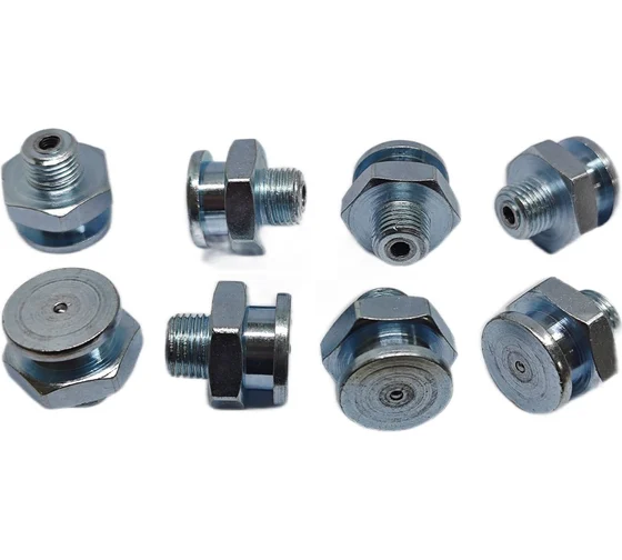 Пресс-масленка плоская оц. М1 16 мм. G1/8''BSPP, комплект 10 шт., оцинкованная сталь, Европейский стандарт DIN71412, MasloSmenka 010504-10