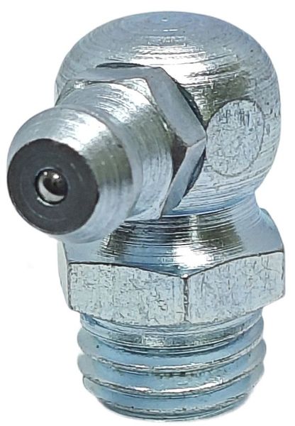 Пресс-масленка угловая оц. H3 M10x1,25, комплект 100 шт., оцинкованная сталь, Европейский стандарт DIN71412, MasloSmenka 010305-100