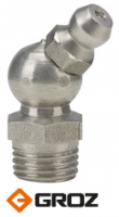 Пресс-маслёнка угловая 45° H2 М10х1, нержавеющая сталь, GROZ GFT/SS/10/1/45 (GR46661)