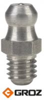 Пресс-маслёнка прямая H1 М6х1, нержавеющая сталь, GROZ GFT/SS/6/1 (GR46630)