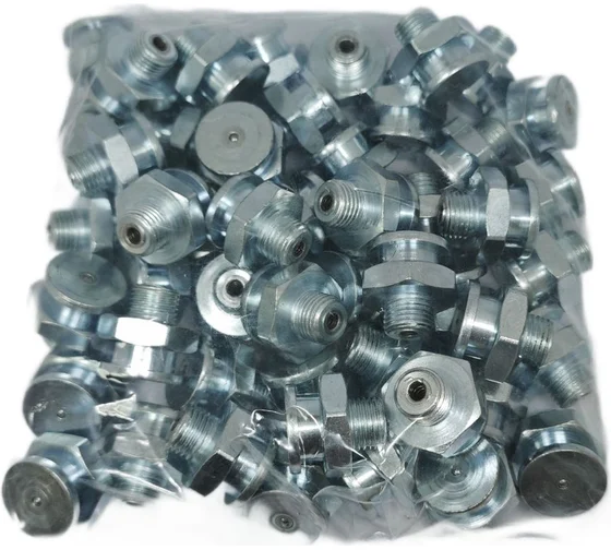 Пресс-масленка плоская оц. М1 16 мм. G1/8''BSPP, комплект 10 шт., оцинкованная сталь, Европейский стандарт DIN71412, MasloSmenka 010504-10