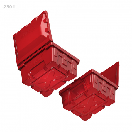 Ящик для песка, соли, реагентов и химикатов 250 литров с дозатором (синий)