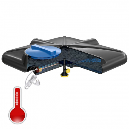 Бак душевой «РОСА» 200 литров с подогревом и уровнемером