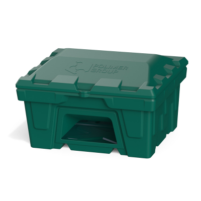 Ящик для песка, соли, реагентов и химикатов 250 литров с дозатором (зеленый)