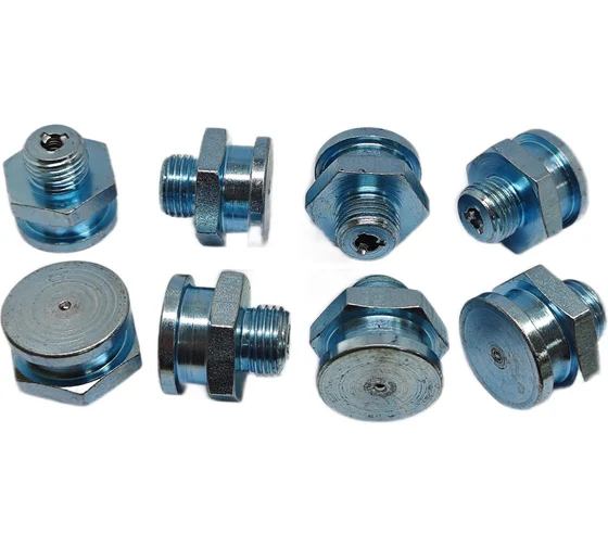 Пресс-масленка плоская оц. М22 22 мм. G1/4''BSPP, комплект 10 шт., оцинкованная сталь, Европейский стандарт DIN71412, MasloSmenka 010602-10