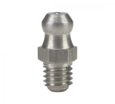 Пресс-масленка прямая нерж. H1 M6x1, комплект 100 шт.,нержавеющая сталь AISI304, Европейский стандарт DIN71412, MasloSmenka 010701-100