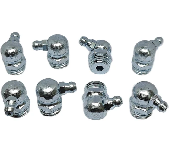Пресс-масленка угловая оц. H3 M14x1,5, комплект 10 шт., оцинкованная сталь, Европейский стандарт DIN71412, MasloSmenka 010309-10