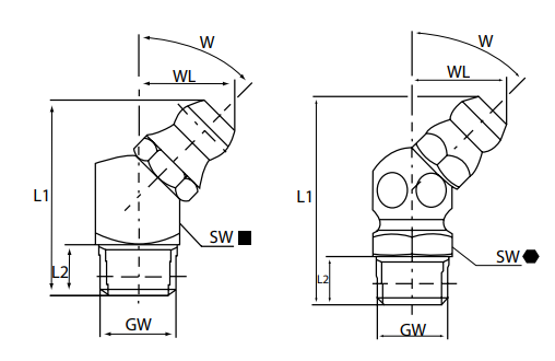 Пресс-масленка из нержавейки угловая Н2 M10х1, 010803