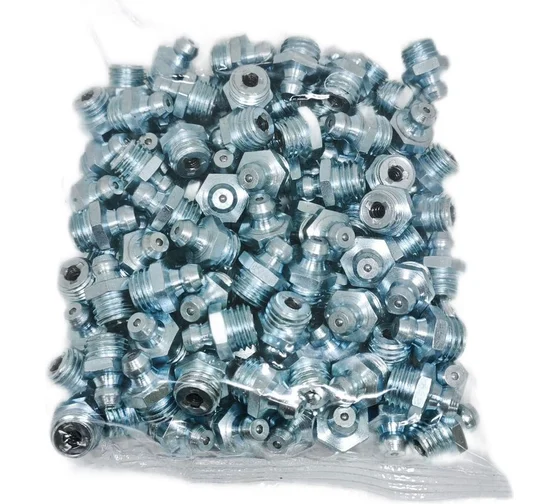 Пресс-масленка прямая оц. H1 M10x1.25, комплект 100 шт., оцинкованная сталь, Европейский стандарт DIN71412, MasloSmenka 010106-100