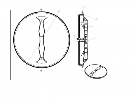 Крышка с дыхательным клапаном 450 мм (синяя)