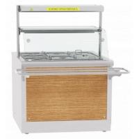 Электрический мармит кухонный 2-х блюд ЭМК-70Х с подогреваемой полкой